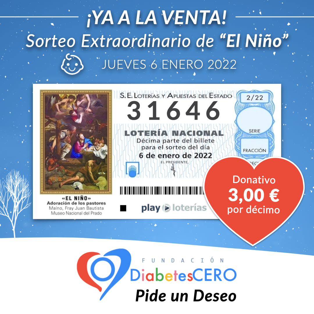 diabetes_CERO's tweet photo. Recuerda, ya puedes adquirir tu décimo de la #Loteria  del #Sorteo de El Niño y además contribuir a una buena causa: encontrar la cura de la #diabetes tipo 1. 💙⬇️⬇️
https://t.co/lXps83daVJ https://t.co/y4rkf5XEkY