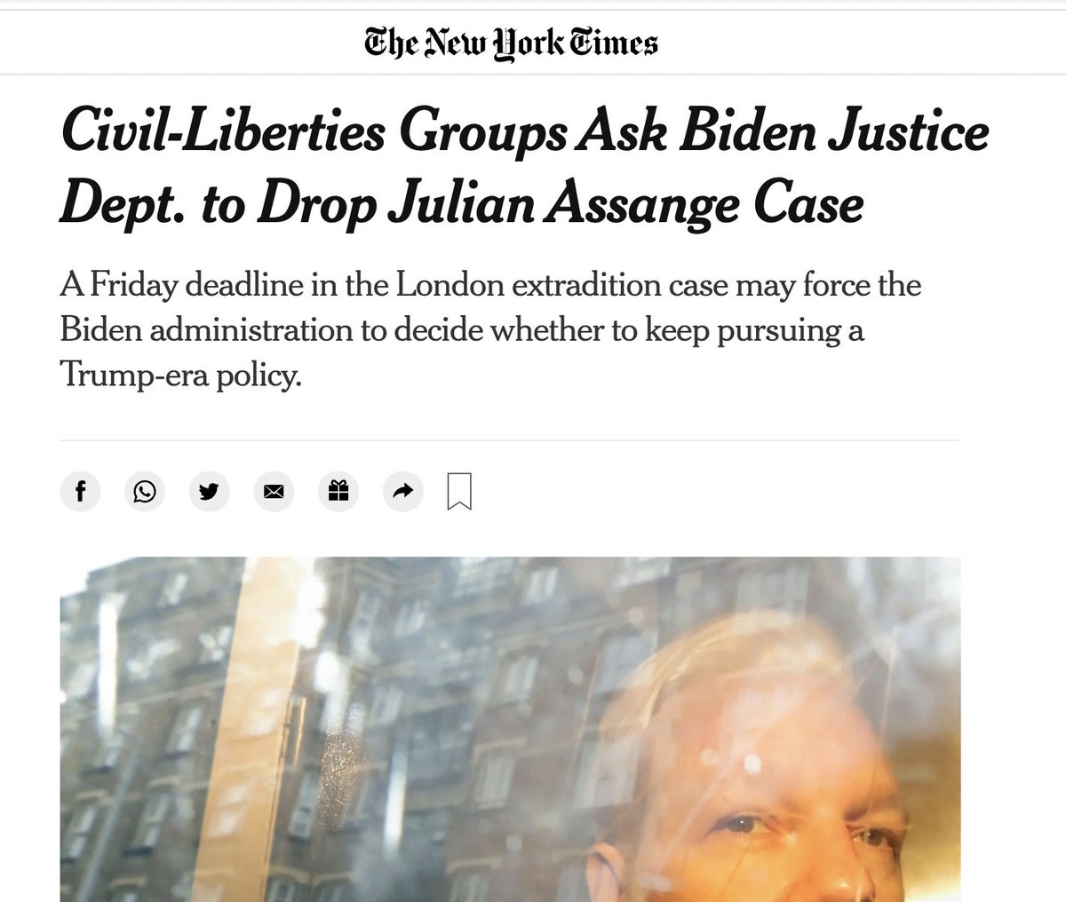 Press freedom and civil liberties groups throughout the West have repeatedly warned that Assange's prosecution is a grave threat to press freedom. The Biden DOJ ignored them, and today won a major victory toward permanently silencing the pioneering transparency activist.