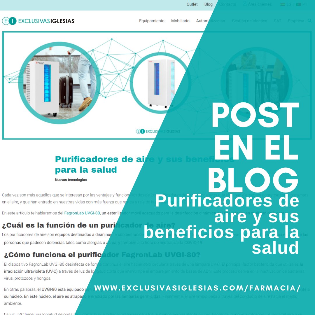 Exclusivas_Igl's tweet photo. 📝Visita nuestro blog y descubre todo lo que necesitas saber sobre los 𝗽𝘂𝗿𝗶𝗳𝗶𝗰𝗮𝗱𝗼𝗿𝗲𝘀 𝗱𝗲 𝗮𝗶𝗿𝗲, equipos indispensables ahora para garantizar la salud en el trabajo. 

🤔¿Qué opinas? Te leemos en los comentarios. 
https://t.co/KYNYzh2fok

#purificador #aire #covid https://t.co/6wBB9hmZ7y