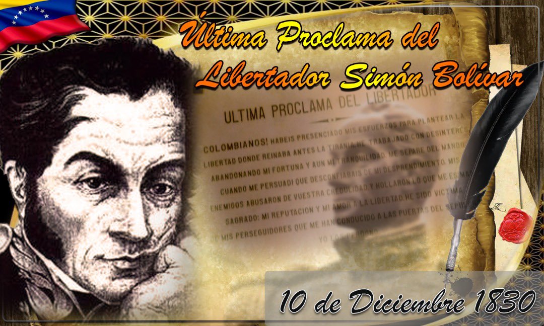 vladimirpadrino's tweet photo. ¡TODOS DEBEN TRABAJAR POR EL BIEN INESTIMABLE DE LA UNIÓN! 191 años han pasado cuando nuestro Libertador lanzara su última proclama invocando la unión de los patriotas; hoy nos mantenemos más unidos que nunca enarbolando las bandera de libertad e independencia ¡UNIDOS VENCEREMOS! https://t.co/0oSZRSg3ey
