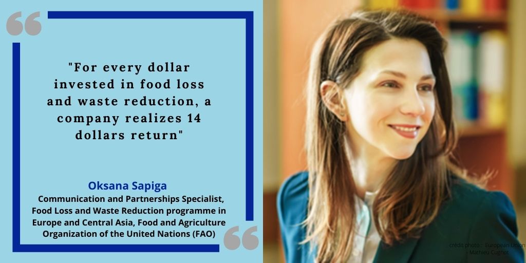 "For every dollar invested in food loss and waste reduction, a company realizes 14 $ return" with Oksana Sapiga , Communication and Partnerships Specialist, Food Loss and Waste Reduction programme in Europe and Central Asia, <a href="/FAO/">Food and Agriculture Organization</a> 

<a href="/oksana_sapiga/">Oksana Sapiga</a> #PoliciesPracticies <a href="/Edenred/">Edenred Group</a>