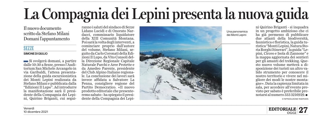 Compagnialepini's tweet photo. ⛰👉🏻 Domani, #11Dicembre, presso l'Auditorium San Michele Arcangelo, a #Sezze, la #presentazione della #Nuova #GuidaEscursionistica dei #Monti#Lepini. https://t.co/LSItwfCl7G