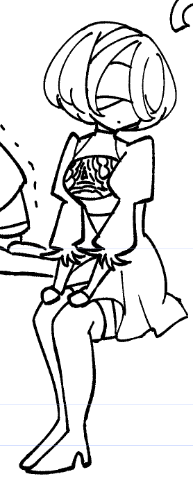 私は2Bさん可愛く描けると嬉しくなるんじゃ 