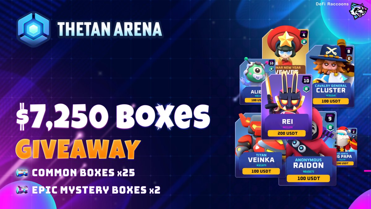 definaut (@defidiscussion) on Twitter photo Announcing our $7,250 <a href="/ThetanArena/">Thetan Arena</a> #mysterybox Giveaway Campaign 🏆 Win 25 common & 2 epic boxes
Thetan Arena is the fastest growing blockchain game
👉Join the Campaign: gleam.io/competitions/T…
😎 Read more and check out the prize pool: medium.com/@defiraccoonse… Announcing our $7,250 <a href="/ThetanArena/">Thetan Arena</a> #mysterybox Giveaway Campaign 🏆 Win 25 common & 2 epic boxes
Thetan Arena is the fastest growing blockchain game
👉Join the Campaign: gleam.io/competitions/T…
😎 Read more and check out the prize pool: medium.com/@defiraccoonse…
