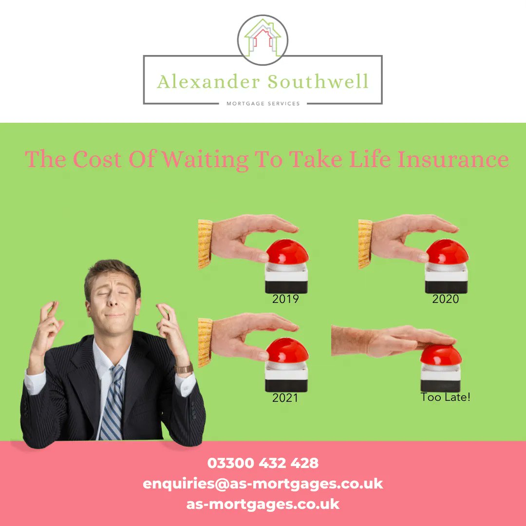 🕛Technically, it is never too late to buy life insurance. However, if you wait until later in your life to purchase life insurance, you may pay higher premiums or settle for a policy that you do not really want.

📞 03300 432428
💻 buff.ly/301PdLj