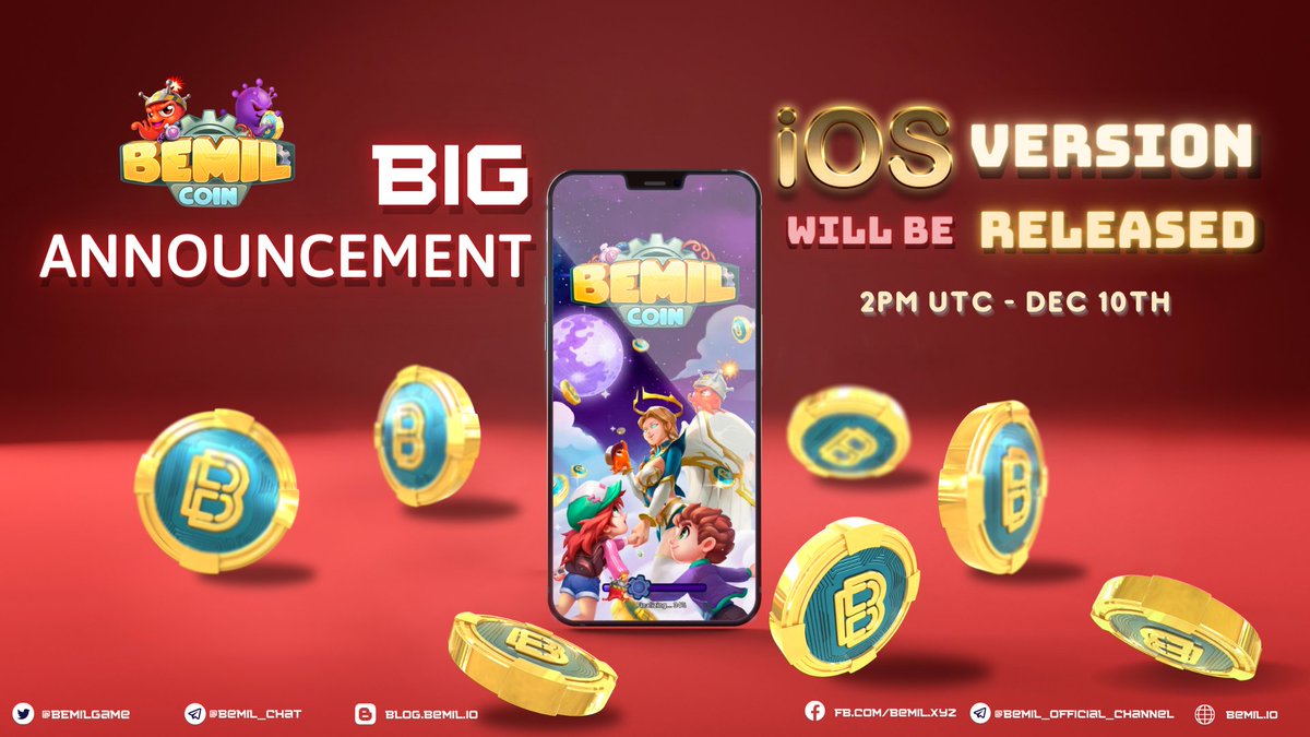 🎉 BEMIL iOS VERSION WILL BE OFFICIALLY RELEASED

After being launched on Android and reaching 100,000+ downloads on Google play, Bemil will officially release iOS version for all players at 2PM UTC (Dec 10th).

👉 Get to know full information at link: blog.bemil.io/bemil-ios-vers…