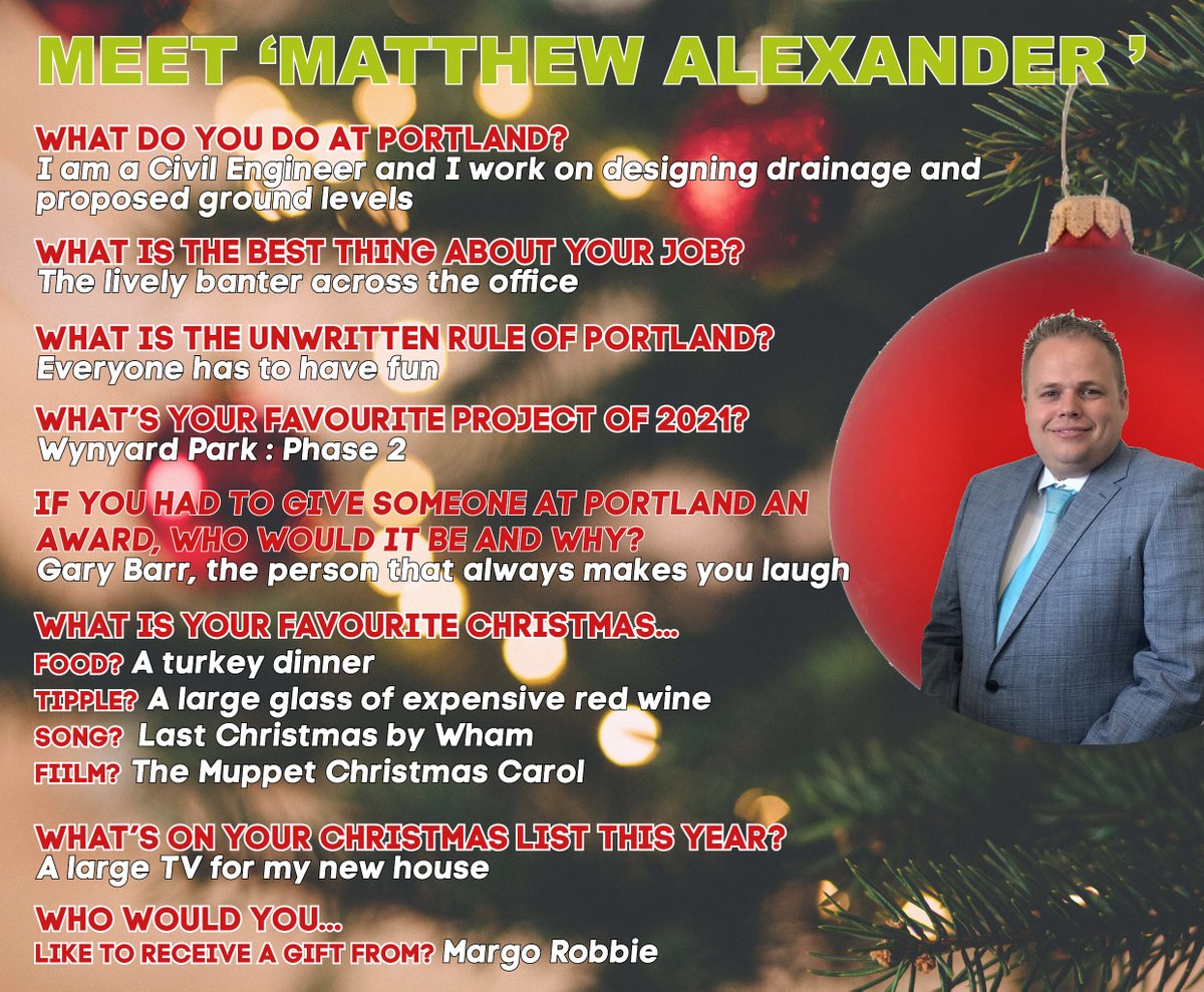 portlandconsult's tweet photo. 🎄DO THEY KNOW IT’S PORTLAND?🎄 
In the run up to Christmas, we would like to introduce our wonderful team.    
Today we introduce Matt, his role and love of Portland, as well as a few festive insights.
https://t.co/0qj5ZObmfk https://t.co/VGVWmzyw1j