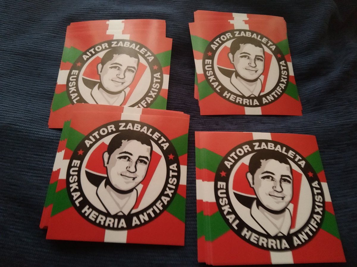 Antifaxismoa's tweet image. #AitorBetiGogoan
Aitor Zabaleta ⚽📢✊
100 pegatinas 15€ 
Tamaño 11 cm x 10 cm

Pegatinas + Gastos Envio (Tarifa Correos) 

Pedidos vía e-mail
antifaxista.ekintza@gmail.com 

Lleva la memoria antifascista a tus calles, tu barrio, tu pueblo, tu ciudad
