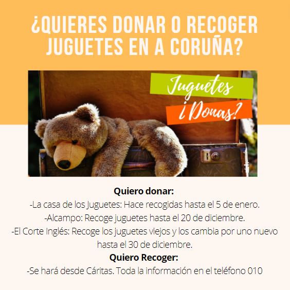 ecosdosur's tweet image. 👾¿Tienes #juguetes para DONAR en buen estado en la zona de #ACoruña? Aquí los puedes dejar para que se repartan entre las entidades y personas que lo necesitan. Y si lo que necesitas es RECOGERLOS, consúltanos o llama al teléfono 010. 
#EcosdoSur #Juguetes #Coruña