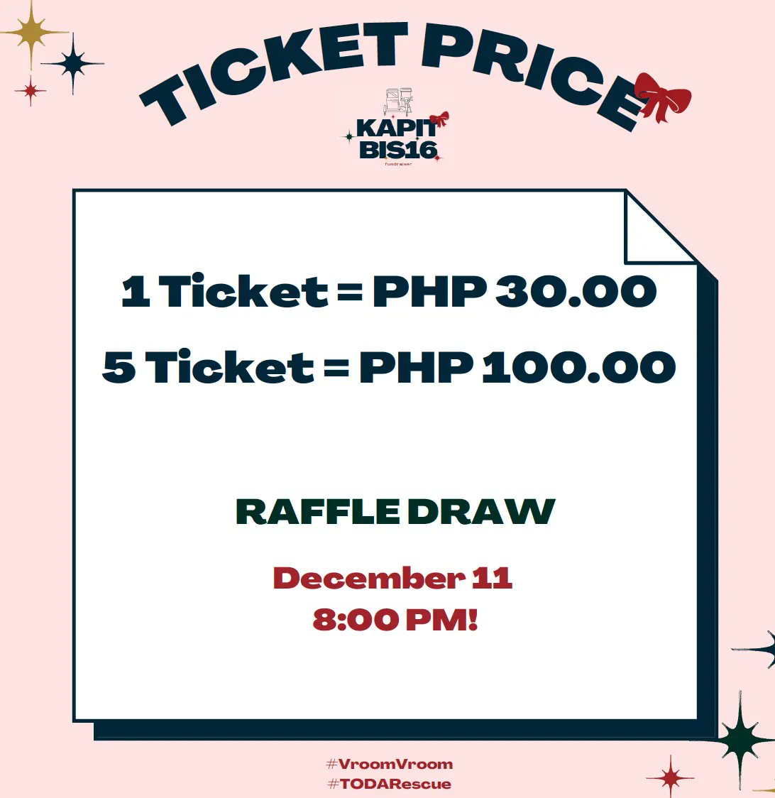 kapitbis16's tweet photo. VROOM VROOM 🏍️💨

We are halfway through our trip now! 🎉 To gain more funds for our tricycle drivers, we will be doing a raffle draw! 🎟️ Here is everything you need to know and the possible prizes you can get. 🎁

#VroomVroom #TODArescue https://t.co/IMdB7b8igo