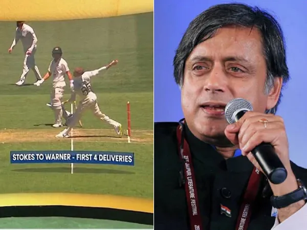 FreeLIV_me's tweet photo. #AusvsEng : #ShashiTharoor reacted to #BenStokes Bowling 14 without the ball on the forefoot on the 2nd day of the first Ashes test. It is said that the equipment used by the referee to track the ball off the forefoot was broken during the first #Ashes test these days.#Ashes2021 https://t.co/GWnku9fW4h