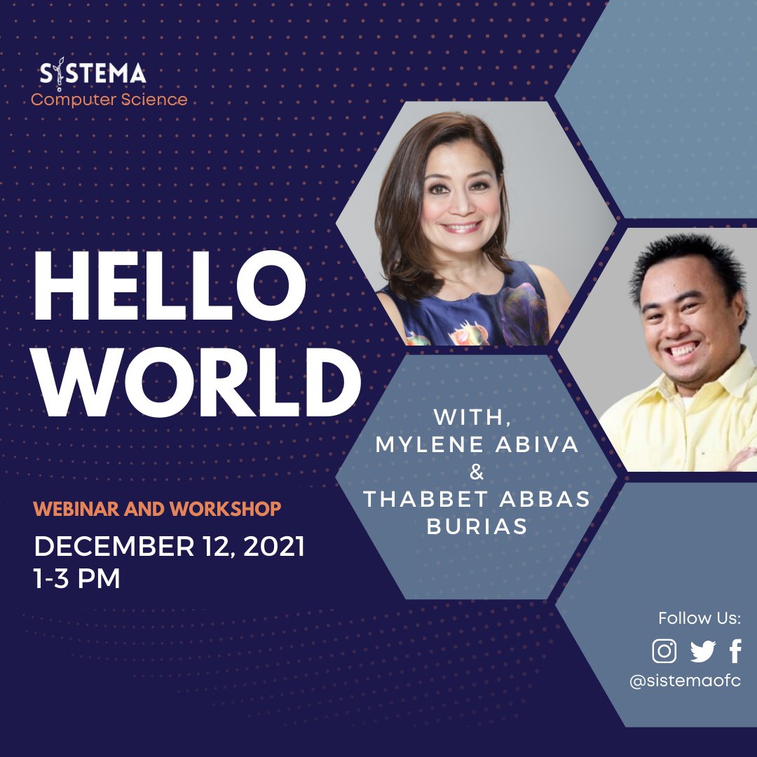 sistemaoffc's tweet photo. [ Sistem Notification 💡💡 ]

Hello World 💡

We’re glad to introduce our well-skilled mentors for our fifth day❗️Today, let’s get to know who’ll be with us in exploring Computer Science❗️ https://t.co/G1w5Ipitm7