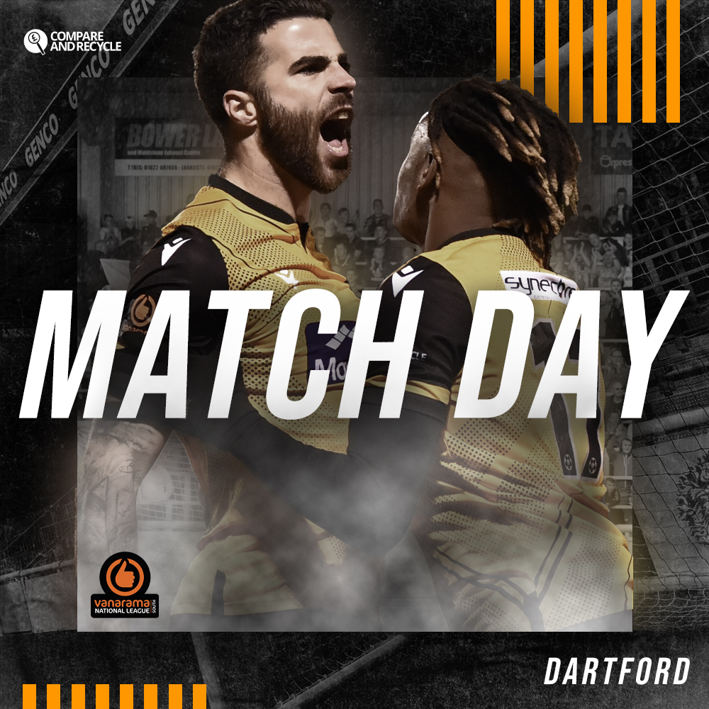 ⚽️ It’s derby day at Gallagher Stadium as <a href="/dartfordfc/">Dartford FC</a> roll into town for our <a href="/TheVanaramaNL/">#RicharlisonOut #FRANKOUT #30Out</a> South match this afternoon.

🕒 15:00
🏟 Gallagher Stadium

Info ➡️ bit.ly/3ose4ER

𝒞𝑜𝓂𝑒 𝑜𝓃 𝓎𝑜𝓊 𝒮𝓉𝑜𝓃𝑒𝓈!

💛🖤