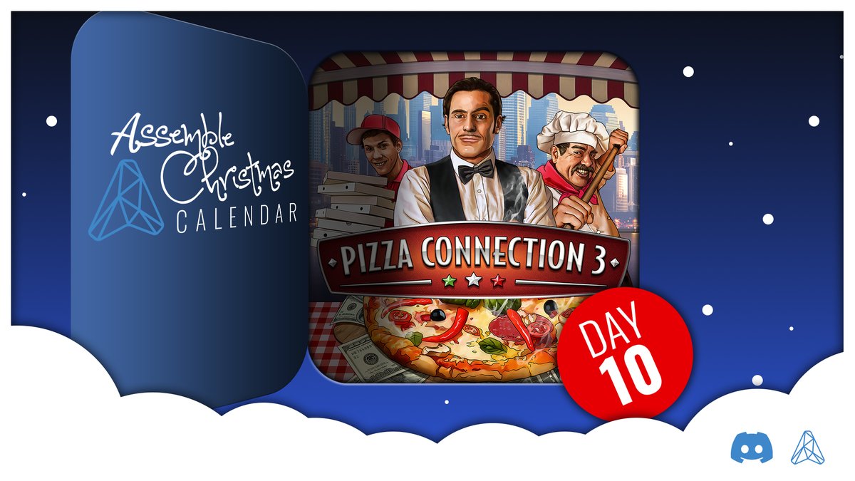 AssembleTeam's tweet photo. 🎄 Assemble Advent Calendar Day #10 - Pizza Connection 3

🙌 For a chance to win our delicious #EconomicSimulation #PizzaConnection3 today, join our official Assemble #Discord server:
👉 Join us: https://t.co/wrgQF91XRa 

🎮 #steam 👉 https://t.co/AUxYXxm8ow
👉 @gentlymadgames https://t.co/eKnccgCzS5