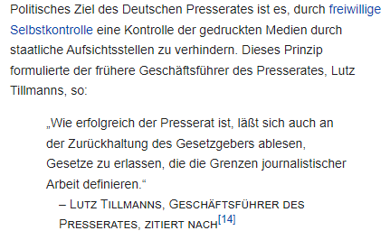 Anscheinend ist dieses Konzept gescheitert:

Die <a href="/BILD/">BILD</a> ist vollkommen außer Kontrolle. Und ohne Entsprechende Gesetze bekommen das die Medien selber nicht gelöst.

www1.wdr.de/daserste/monit…