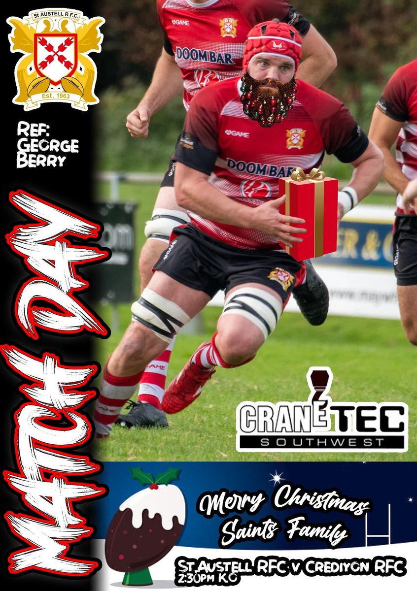 Match day program is live this week we have both St Austell RFC Saints v Crediton RFC and St Austell RFC Sinners v St.Ives RFC 2nd XV  @ Home both teams Line ups are in the program we're also Streaming Pitch 1 saints Game on Youtube 

drive.google.com/file/d/1W3k72B…