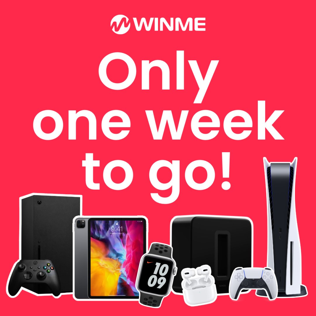 WinMetv's tweet photo. Only week to go until we draw our next winner. Could it be you?  🎉 Don't miss your chance to win something special just before the festive period. 

Get involved today: https://t.co/RJkVVUiy5Y https://t.co/vwMpf4goM6