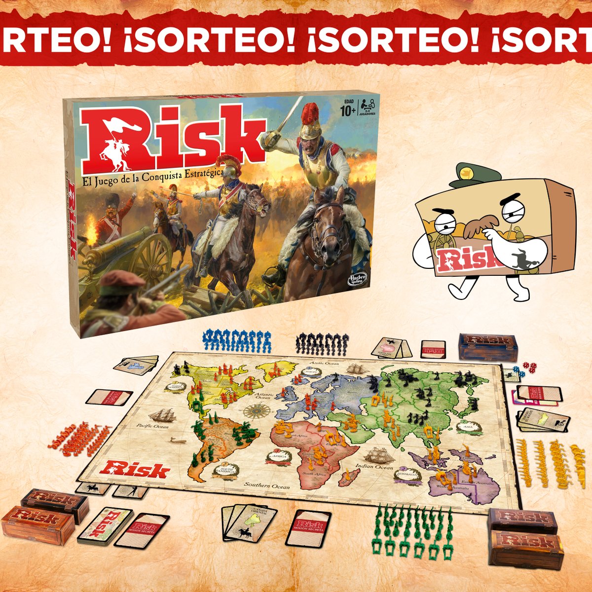 HasbroGaming_es's tweet image. ¡¡¡¡SORTEAZO!!!
Risk está pensando cuál es el próximo territorio que va a conquistar... ¿Será tu salón?
1️⃣ Sigue a @HasbroGaming_es 
2️⃣ Dale❤️+ RT
3️⃣ Comenta con quien jugarías 😉

¡Esta Navidad regala Hasbro Gaming!

#Risk #HasbroGaming  #juegos #estratégia #sorteo