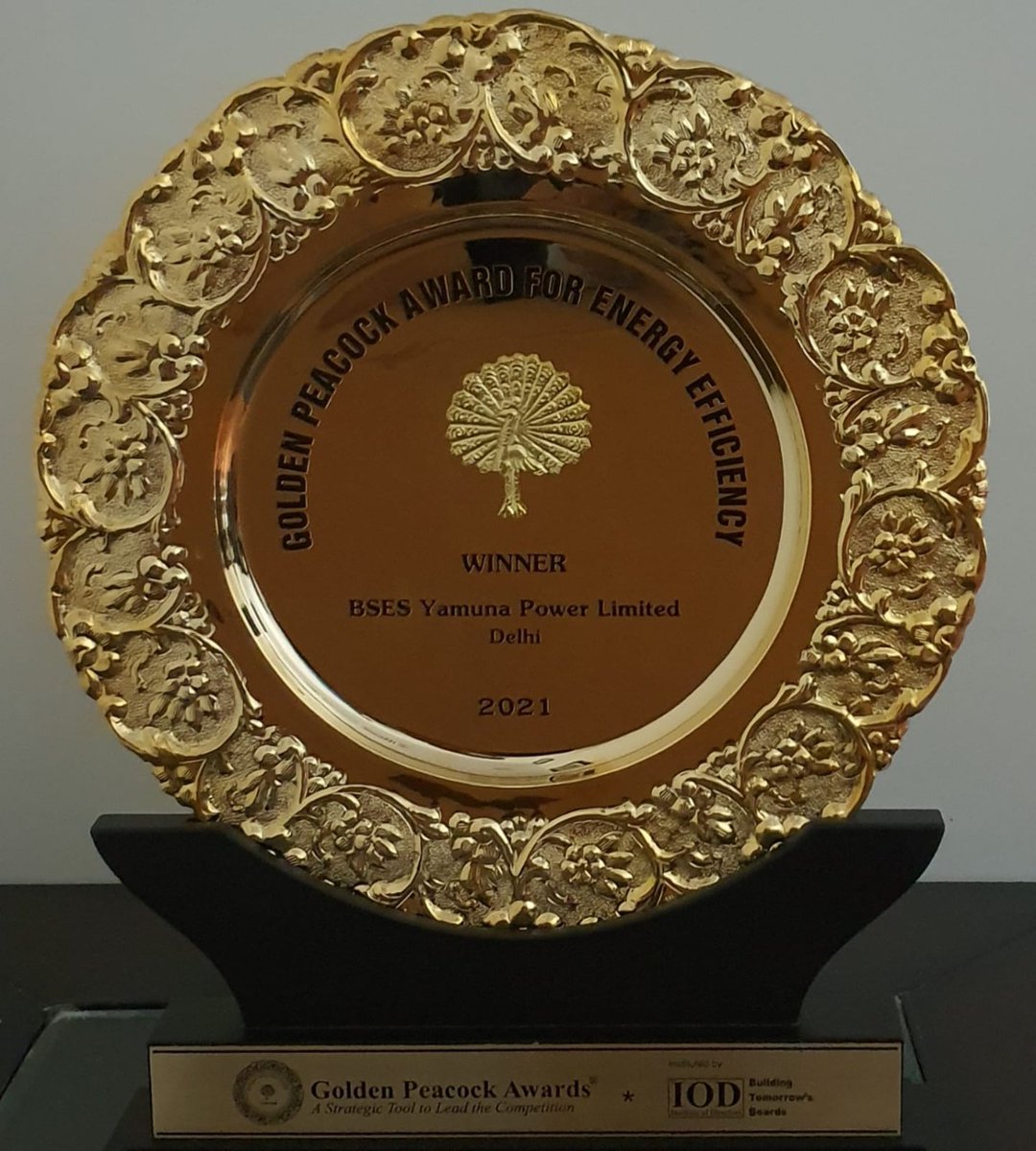 BSES Yamuna Power Limited has been awarded the coveted Golden Peacock Award 2020 for ‘Energy Efficiency’. Instituted by the Institute of Directors, these awards are considered as the gold standard in corporate excellence https://t.co/97DQ7uLqdq
