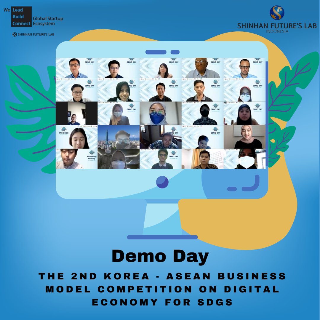 FutureslabID's tweet photo. We could not be more grateful to hundreds of applicants. This DEMODAY of “the 2nd Korea - ASEAN Business Model Competition on Digital Economy for SDGs” was held on December 2, 2021 and very successful. Congratulations for all of the winner! https://t.co/tMqc40h9l3