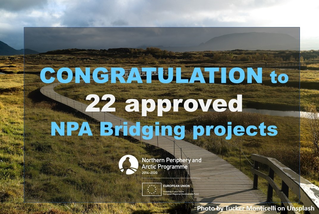 🥳 CONGRATULATION to all 2️⃣2️⃣ newly approved #NPA Bridging projects targeting Interreg NPA 2021-2027 themes! 👏👏👏

All applicants will receive further information from the JS in due time. 

Get to know the projects: 👉 interreg-npa.eu/.../bridging-c…