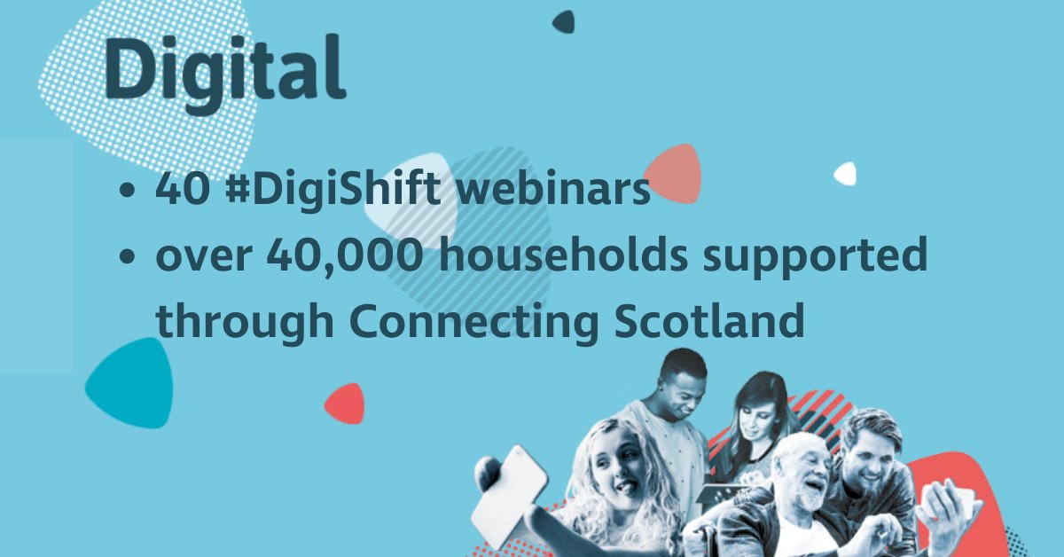scvotweet's tweet photo. Our @DigiScot team held 40 #DigiShift webinars π» & supported over 40,000 households through the #ConnectingScotland programme π± (4/9) https://t.co/d0NKYqivFD