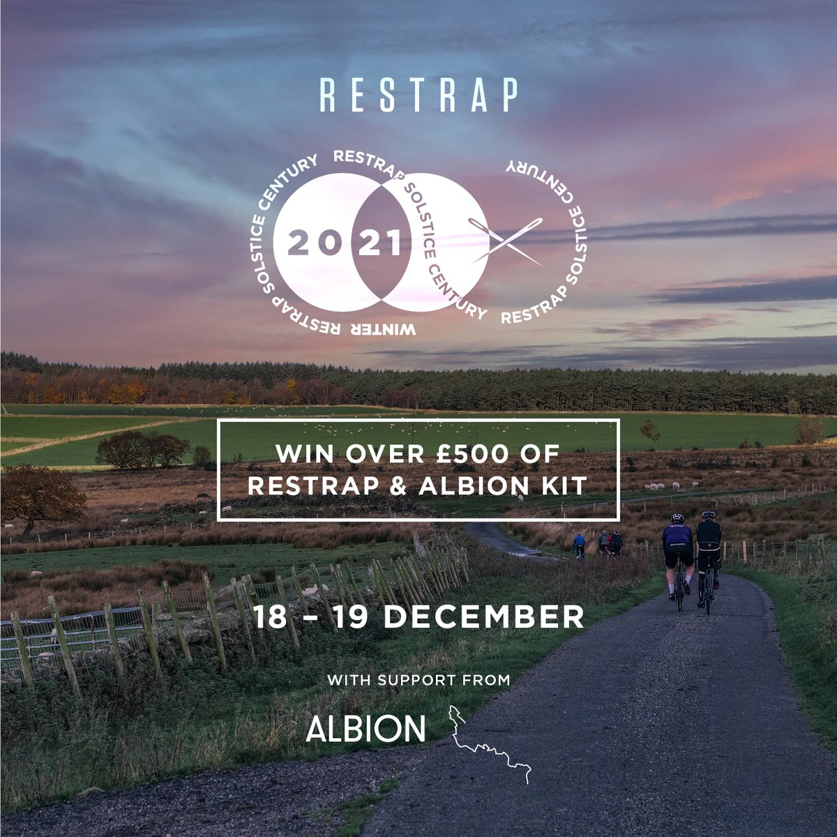RestrapLTD's tweet photo. The Restrap Solstice Century Challenge is back for its second winter edition, with a huge prize up for grabs from us and our friends at @Albion_Cycling. Learn more and sign up here: https://t.co/IxY3ugUeJq https://t.co/WyGylSjg17