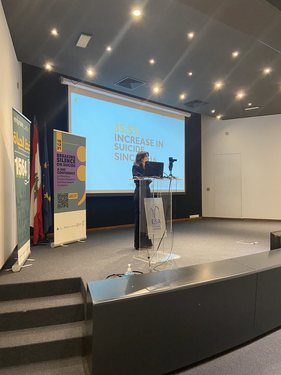 nourelachi4's tweet photo. “To also save lives we need to tackle the deep issues that plague our society” @MiaAtoui 
#breakingsilenceonsuicide
#360onSuicide
@embrace_lebanon @NMHPLebanon @WHOLebanon https://t.co/iuGw2Z0DUT
