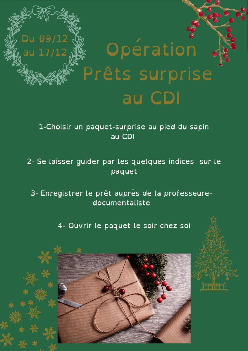 Rendez-vous au CDI pour une opération surprise ! Un indice, regarder sous le sapin de Noël 😉