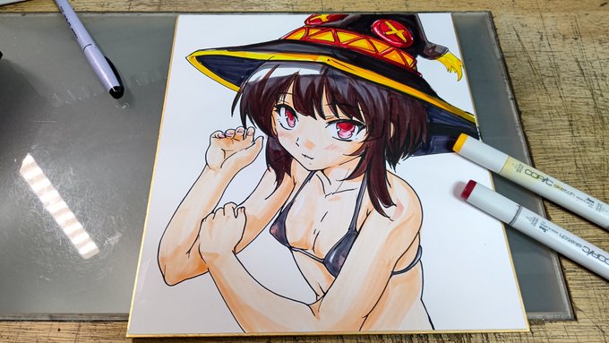 冬コミ色紙、めぐみんとアイリス姫を描きました! 