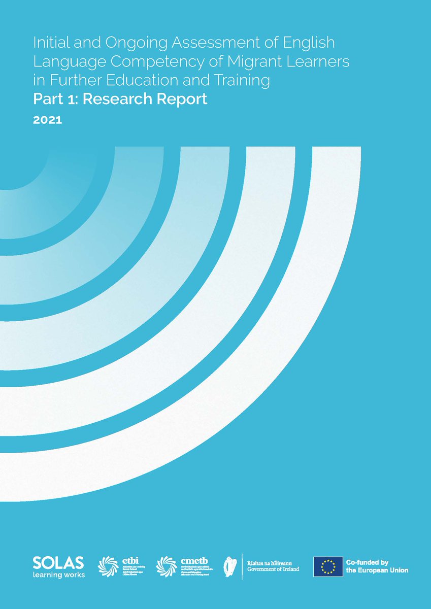 SOLASFET's tweet photo. SOLAS is delighted to publish Initial and Ongoing Assessment of English Language Competency of Migrant Learners in Further Education and Training – Research Report, Guidelines and Toolkit. A timely and useful resource for Education and Training Boards. https://t.co/zhl6rdF11P https://t.co/b8ECkE6mCk