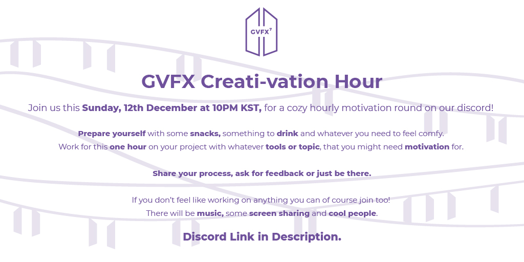 gvfxarmy's tweet photo. 🎨❄️ WINTER CREATI-VATION HOUR ❄️🎨

SUNDAY DECEMBER 12th @ 10pm KST on our Discord

JOIN US HERE 
https://t.co/GLh9D9drSH

#CreatiVationHour #gvfx_tutorial https://t.co/wdFgzckR6G