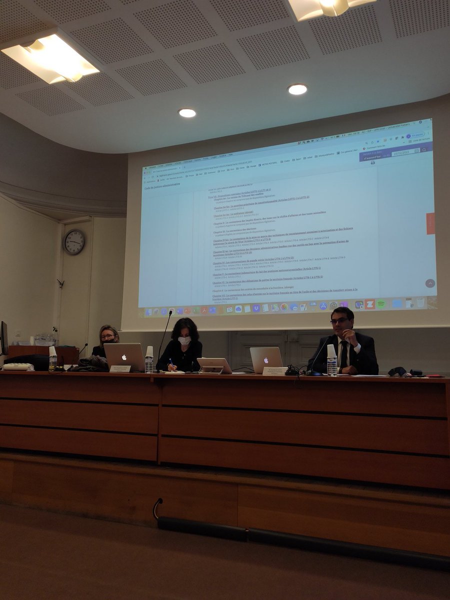 Jvictor_maublan's tweet photo. Début de la 2nde journée du colloque"Cohérence et contentieux administratif" de @InstitutIdp @UnivPoitiers avec en ce début de matinée les Professeurs @antoineclaeys Alix Perrin sous la prés. de Marguerite Canedo !  @NvelleAquitaine @Grand_Poitiers Ordre des avocats TA Poitiers https://t.co/Ff4Di7xG39