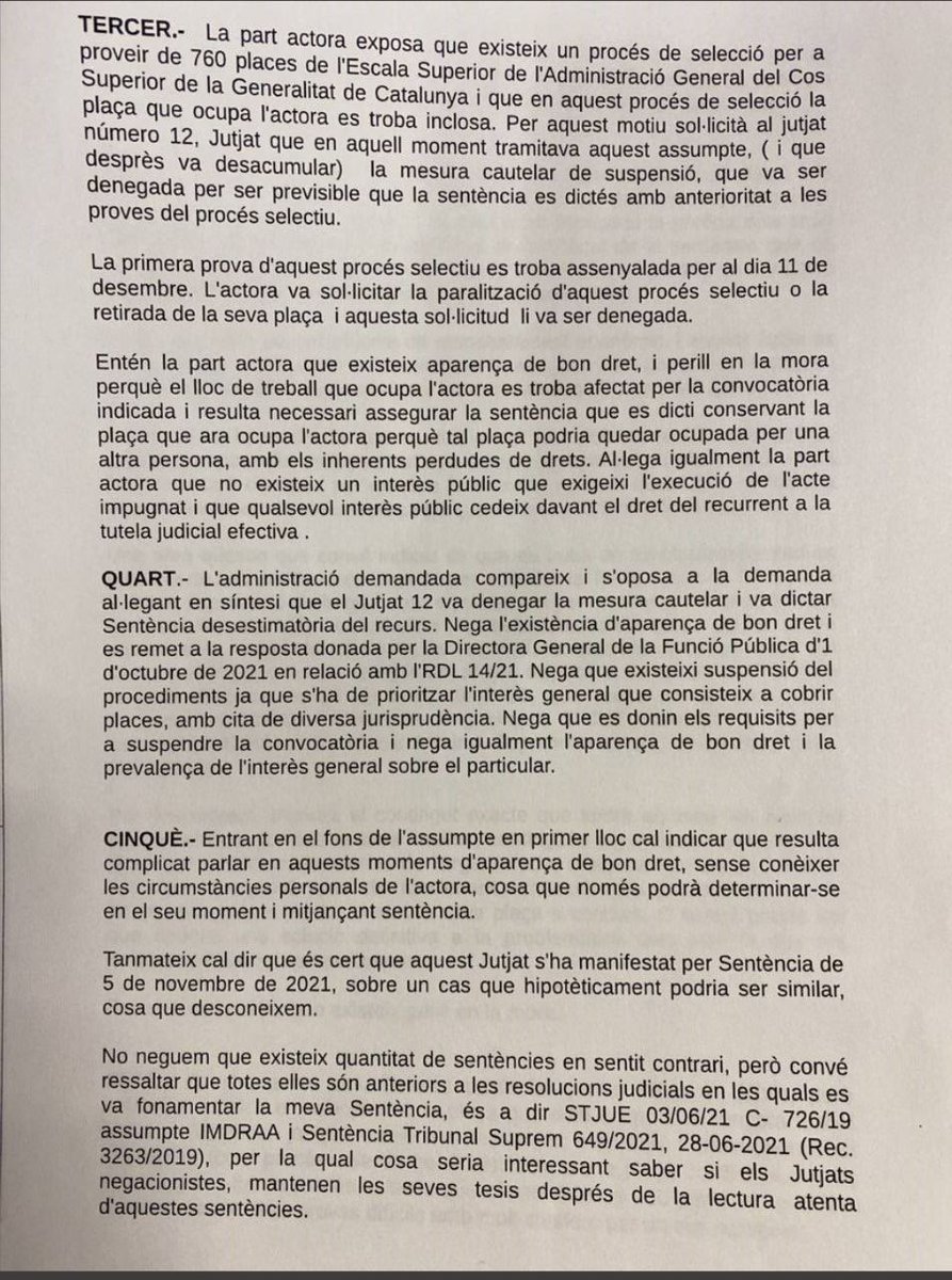 GMi15f's tweet photo. 🛑@montero @Eselkaos @PilarVallugera @mllcastellanos @sanchezcastejon Contencioso 17 BCN estima cautelares y excluye su plaza en proceso selección q empieza mañana
⛔Procesos selectivos resultado incierto NO son sanción
#NoIcetazo @LourdesArastey https://t.co/4rdXSXBrNn