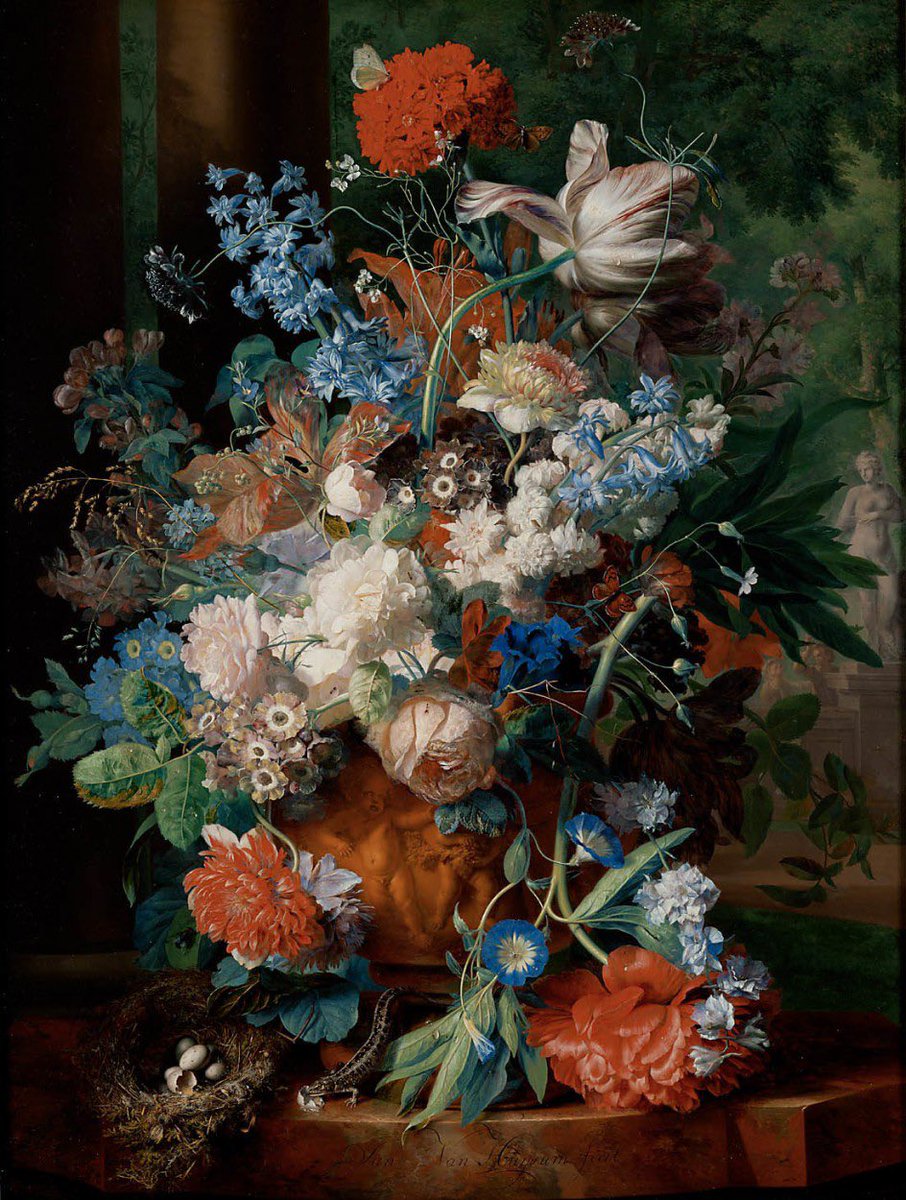 sophrisyne's tweet image. still life paintings by Jan van Huysum