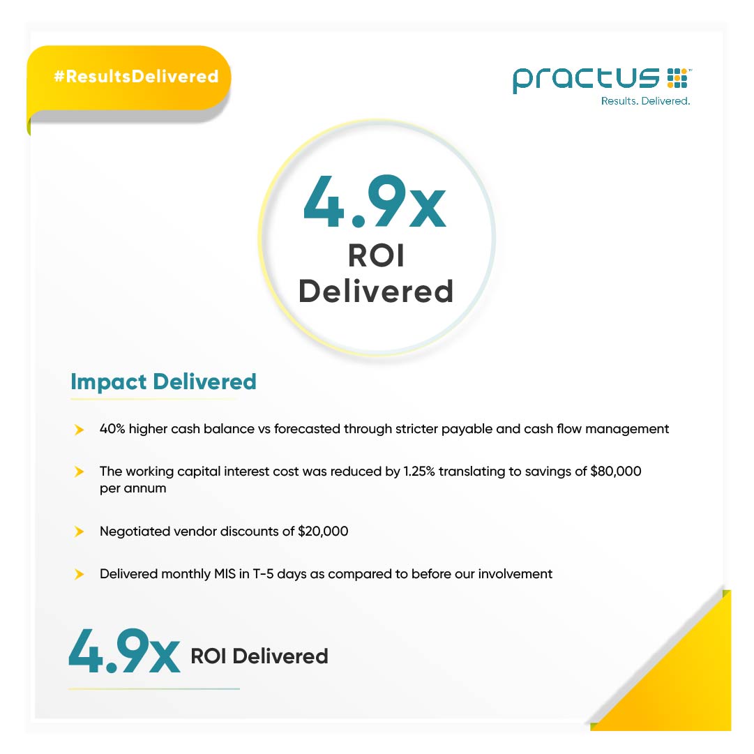 practusadvisors's tweet photo. As the #InterimCFO, Practus implemented stricter payable and #CashFlow management for an Edutech company, delivering a 40% higher cash balance than forecasted. #SucessStory #Practus #ResultsDelivered #ROIbyPractus https://t.co/79HknyLmq4