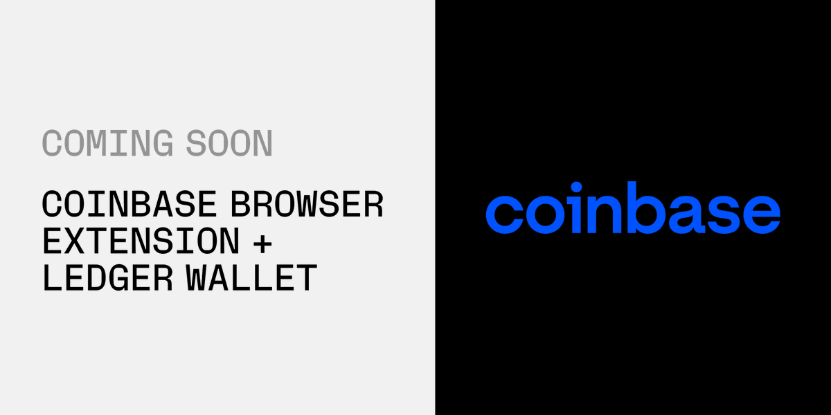 Ledger's tweet photo. Here's the last, but definitely not the least, of our announcements: users of the @Coinbase wallet browser extension will soon be able to self-custody their digital assets with Ledger hardware wallets. (1/2) https://t.co/fwNeOAsYdt