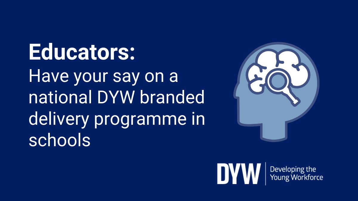 Calling all Educators. DYW are looking to develop a national DYW offer for schools and would really appreciate the views of educators. Please help us by completing our survey bit.ly/3Dbe4gC