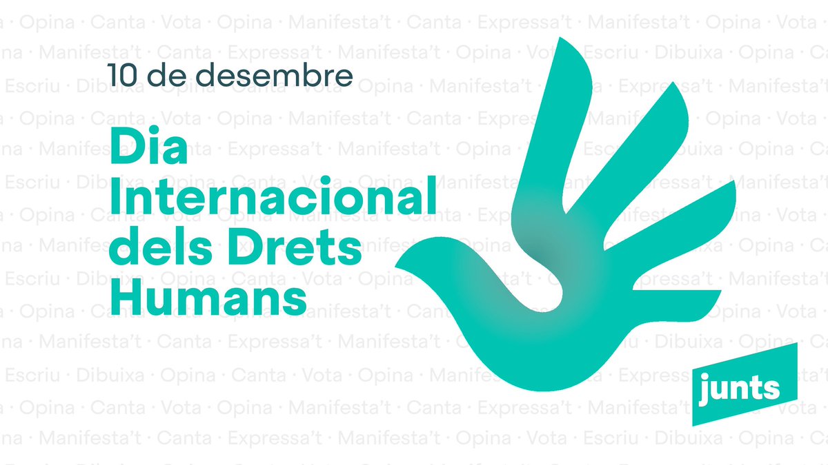 JuntsXCatSegria's tweet photo. ✍️Avui, fa 73 anys, es va signar la Declaració Universal dels #DretsHumans. Des de @JXCat_Justicia reivindiquem que es compleixi la seva aplicació a tot el món. Especialment a #Catalunya, on han estat vulnerats periòdicament per l’Estat

#DiaInternacionalDelsDretsHumans https://t.co/1N0U9KY3cp