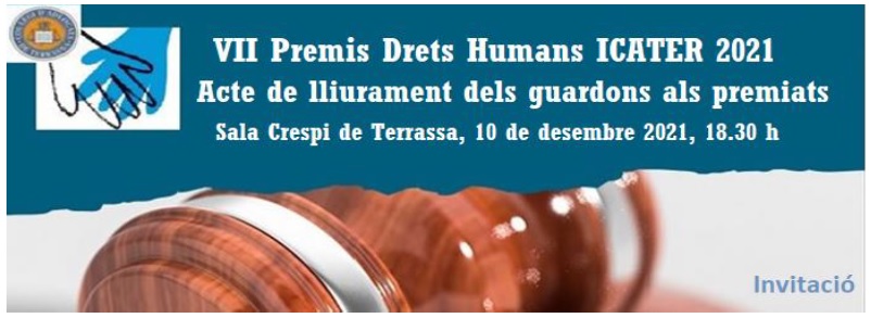 ICATERadvocats's tweet photo. 🏆#PremisDDHH2021 @ICATERadvocats, veniu? Aquesta tarda els lliurem! Ens sentirem molt honorats que compartiu amb nosaltres aquest acte, més encara perquè aquest any precisament coincideix el lliurament dels premis amb el #DiaInternacionaldelsDretsHumans https://t.co/vgA2fIILfs
