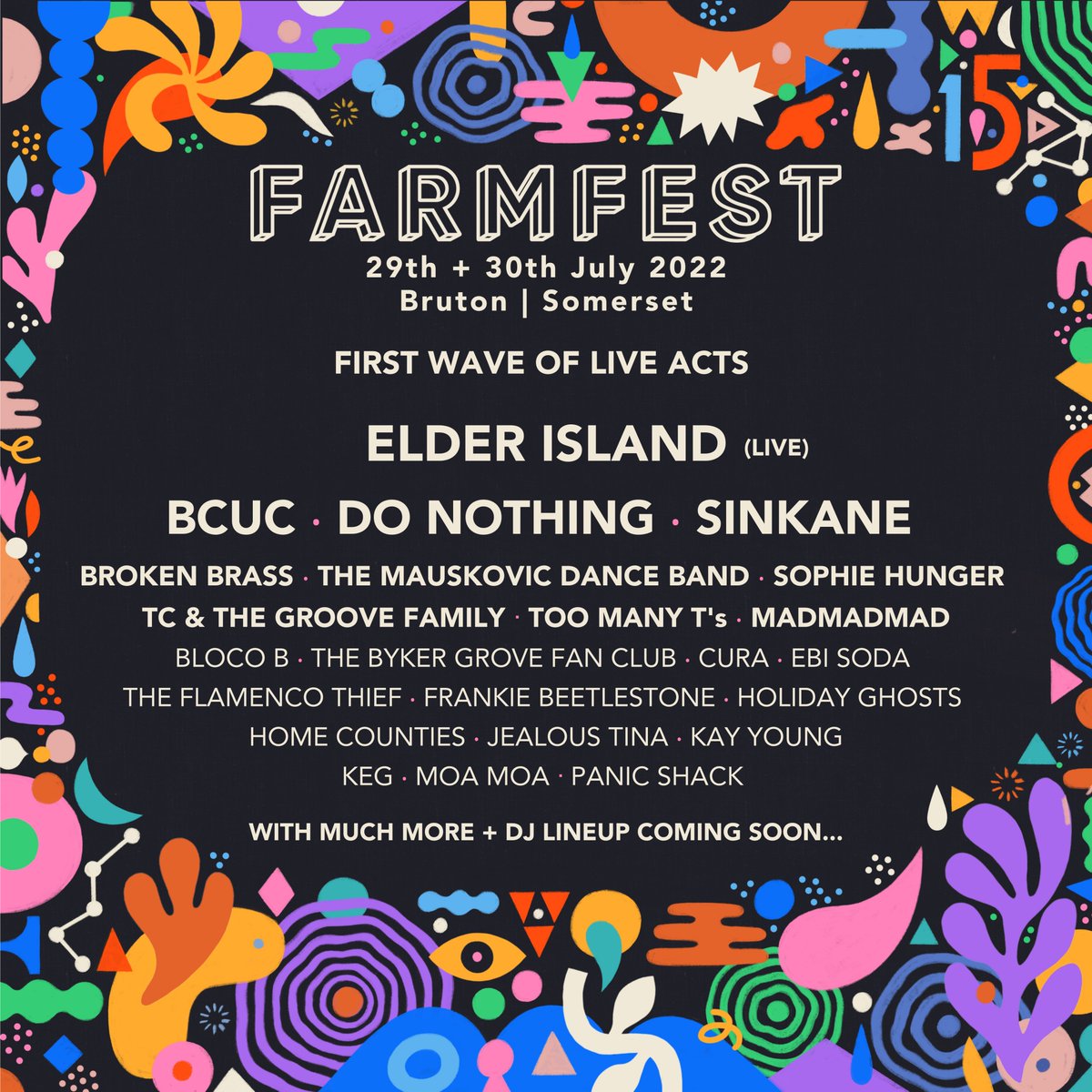 Here it is folks - Farmfest 2022's first wave of LIVE artists!

We're so excited to have so many great names already - look out for an exciting DJ announcement in Jan 🔊

We're also doing a special group ticket offer - 6 for the price of 5! A little Christmas treat for you all 😘