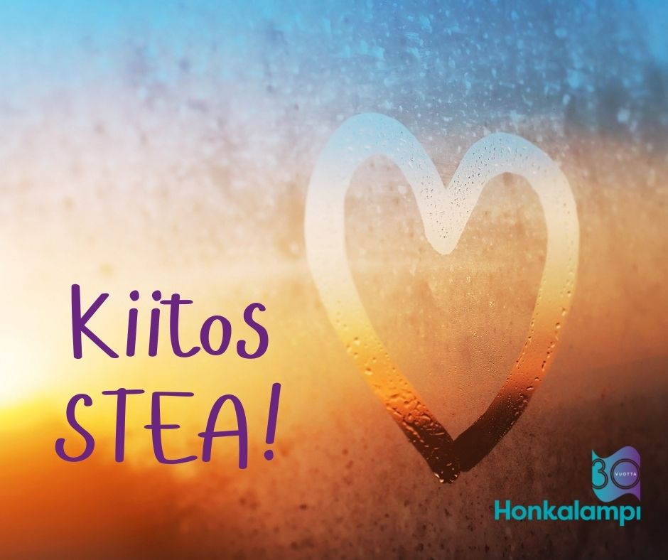 Ilolla ja kiitollisina otimme vastaan uutiset STEAn avustusehdotuksista, joiden avulla ESE- ja PERPE-keskustemme toiminta jatkuu vuonna 2022. STEA mahdollistaa keskusten toiminnan lisäksi myös käynnissä olevien hankkeidemme toiminnan. 
#HonkalammenKehittämistoiminta #STEAtekoja