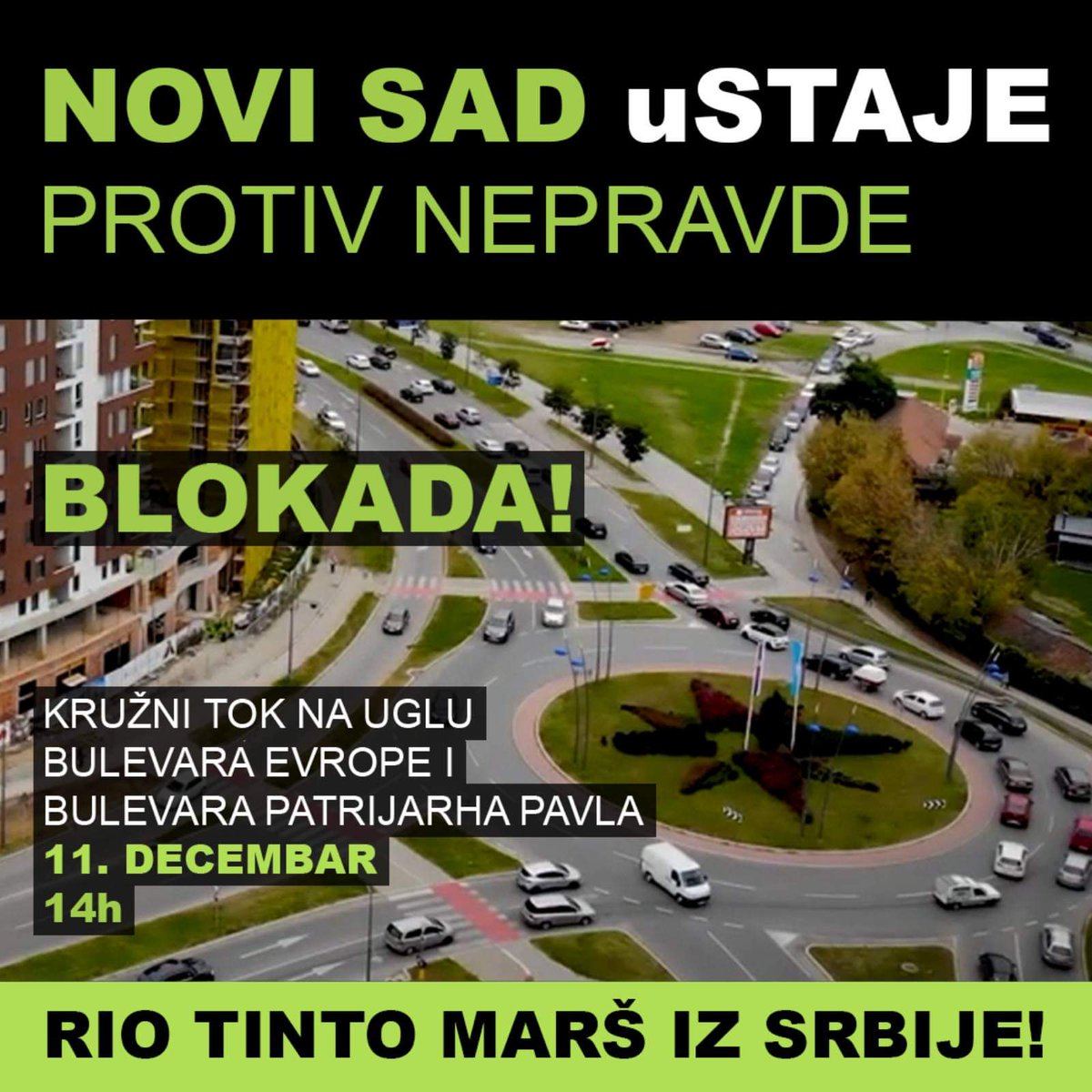 JankoFejdi's tweet photo. Sutra nastavljamo proteste i blokade sirom #Srbija zbog nepravde, zbog druga Crnog, zbog prebijenog coveka u Staroj Pazovi, zbog bosketovih huligana u nasem #NoviSad zbog olosa sa "gumenim" cekicima u #Sabac ...
#riotintomarsizsrbije
#protest 
#blokade
#SlobodailiNista https://t.co/Mzo1DpfLZU