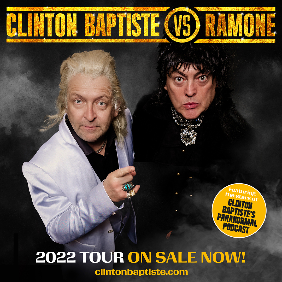 <a href="/realclintonb/">Clinton Baptiste</a> Vs. Ramone tickets are on sale!✨

Buckle up for a battle of charisma, verbal one-upmanship and hair raising paranormal wizardry... 

11 Nov | 7.30pm 
Book now: bit.ly/3pErPzD

#BreweryArtsComedy #Kendal #ClintonBaptiste