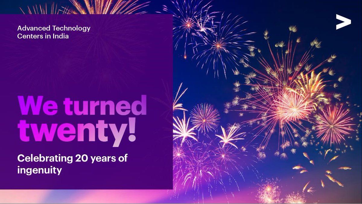 Celebrating 20 years of our Advanced Technology Centers in India this year - a journey powered by our people’s ingenuity and passion for technology. Congratulations, ATCI! Truly proud of what we have achieved together. #ATCI20andProud <a href="/AccentureIndia/">Accenture India</a>