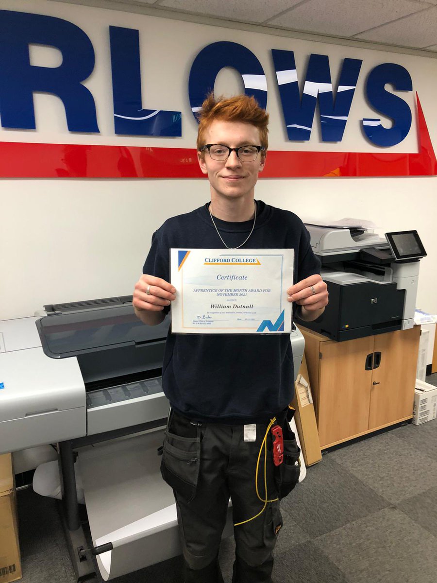 CliffordColleg1's tweet photo. A huge congratulations to our November apprentice of the month William Dutnall from @Barlowsukltd. William has won a £30 voucher for tools. He has worked really hard in both the classroom and on his portfolio. Well done 🙌 https://t.co/6HWdtf95xr
