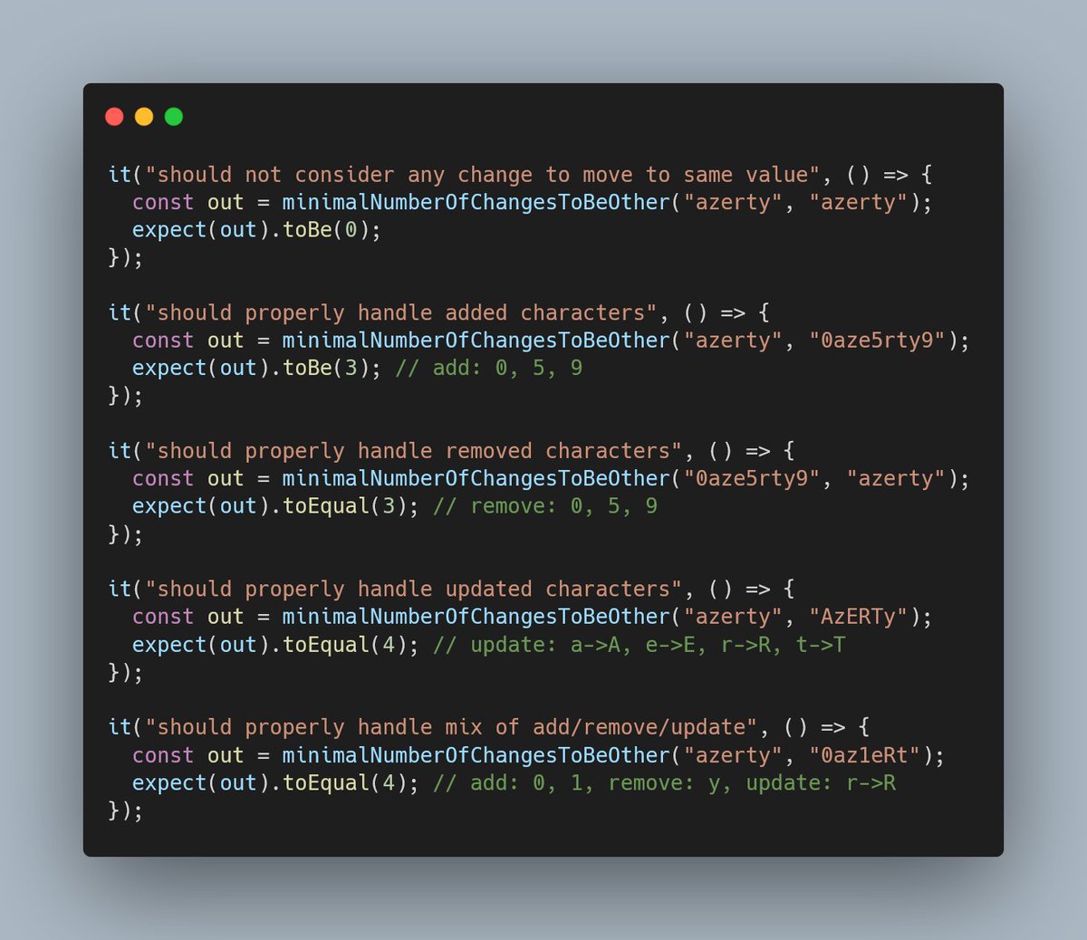 ndubien's tweet photo. #AdventOfPBT Day 10 π
π
π₯° Now that I did my talk at @ReactEurope, let's publish today's topic: add #PropertyBased onto minimalNumberOfChangesToBeOther
Code now? https://t.co/k5pNObo2cx
More details: https://t.co/OePxnMpcMH
Previous days: https://t.co/mIs94oWTNG
Answers β¬οΈ https://t.co/1CjKrKqZac