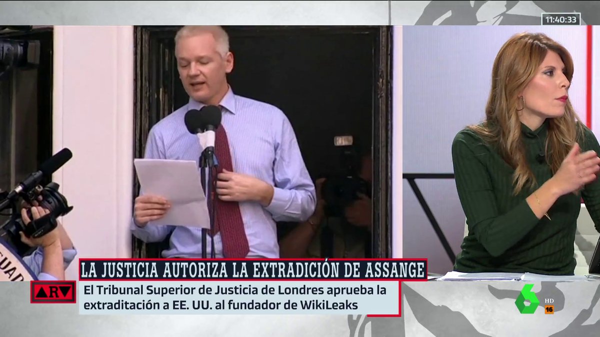 DebatAlRojoVivo's tweet image. 🔴 El Tribunal Superior de Justicia de Londres autoriza la extradición de Julian Assange a Estados Unidos ▶ atres.red/znoqa6654