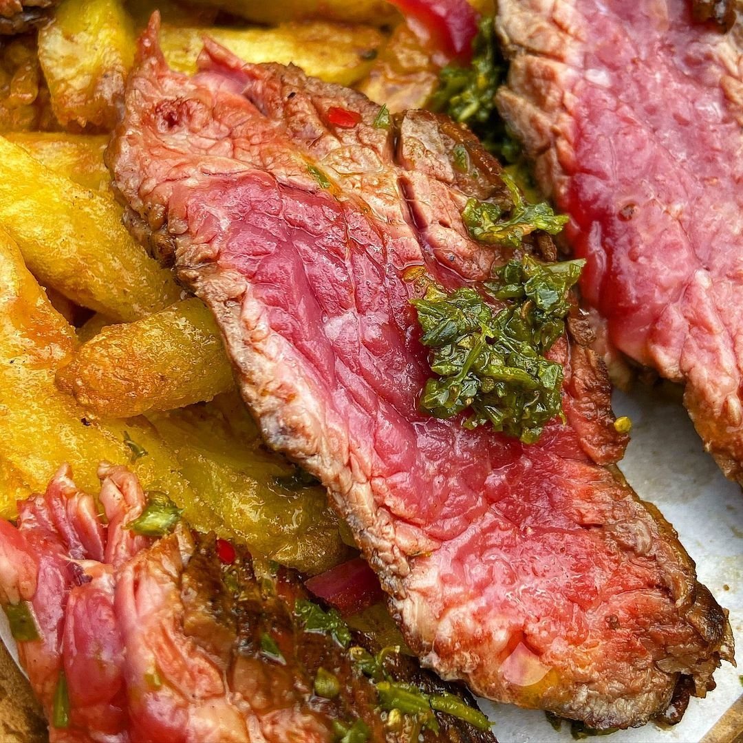 Fire Kissed Bavette  🔥

In case you have missed it, we moved inside because those winter chills are biting!❄️

Check out our IG highlights to see how to get your steak 🥩