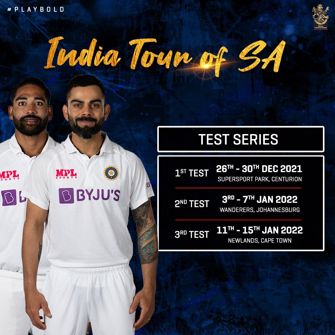 RCBTweets's tweet photo. We’ve got an exciting series on our hands. 🤩🙌🏻

Drop a ❤️ if you can’t wait to see #TeamIndia back in action. 

#PlayBold #SAvIND https://t.co/4isqF8VTmN